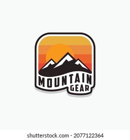 mountain gear logo template vector image