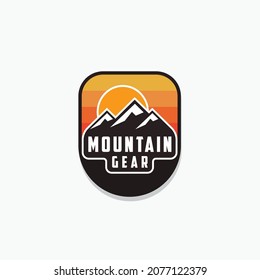 mountain gear logo template vector image