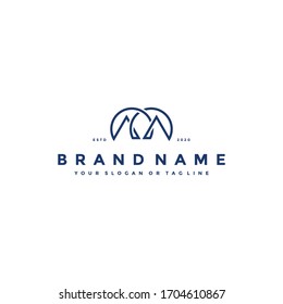 plantilla vectorial de diseño de logotipo geométrico de montaña