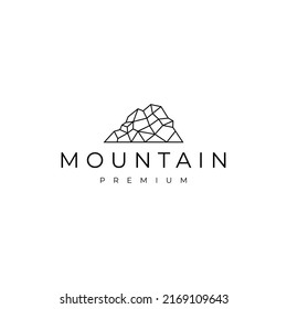 Plantilla de diseño de iconos de vectores con logotipo geométrico de montaña