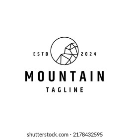 Plantilla de diseño de iconos de vectores con logotipo geométrico de montaña