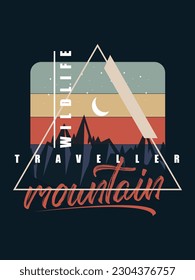 Mountain geometric t shirt design 
