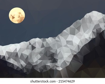 mountain geometric, triangles background, polygonal design.