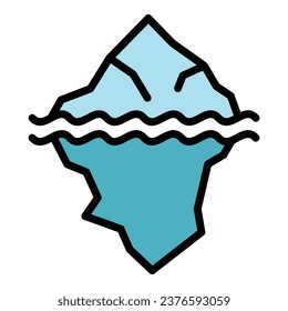 Mountain glacier icon outline vector. Water iceberg. Sea arctic color flat