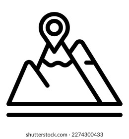Mountain Glamping Icon Umrissvektor. Möbelreise. Kartenzeichen