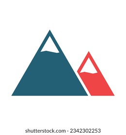 Mountain Glyph Two Color Icon For Personal And Commercial Use.
