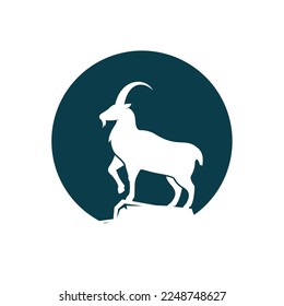 mountain goat abstract  vector logo