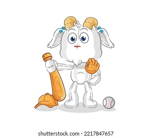 the mountain goat baseball Catcher cartoon. cartoon mascot vector