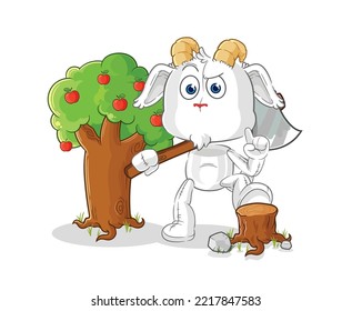 the mountain goat Carpenter illustration. character vector