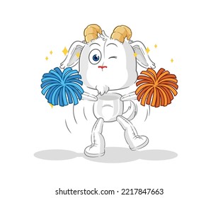 the mountain goat cheerleader cartoon. cartoon mascot vector