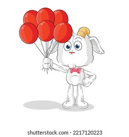 the mountain goat clown with balloons vector. cartoon character