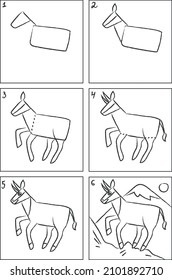 Mountain goat drawing instruction   coloring book