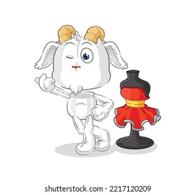 the mountain goat fashion designer vector. cartoon character