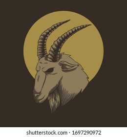 Mountain Goat head vector illustration for your company or brand