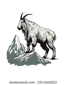 Mountain Goat Illustration Set, Mountain_Goat