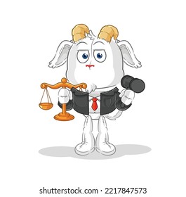 the mountain goat lawyer cartoon. cartoon mascot vector