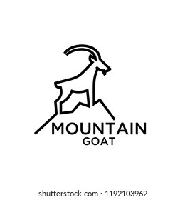 mountain goat line logo icon designs vector