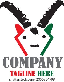 mountain goat logo attractive and cute vector