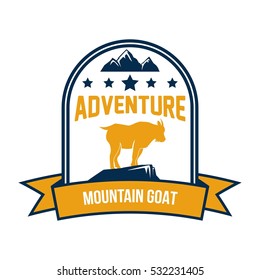 Mountain goat logo design template
