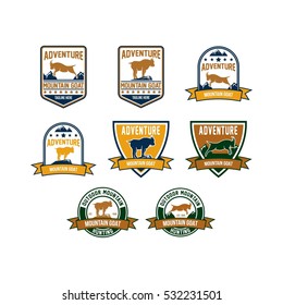 Mountain goat logo design template