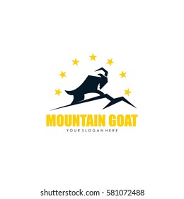 Mountain Goat Logo Design Template Stock Vector (Royalty Free ...