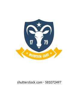Mountain goat logo design template.
