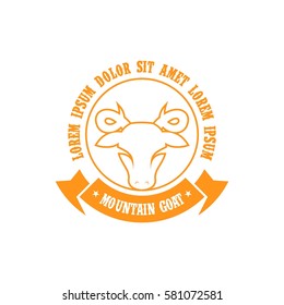 Mountain goat logo design template.