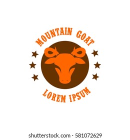 Mountain goat logo design template.