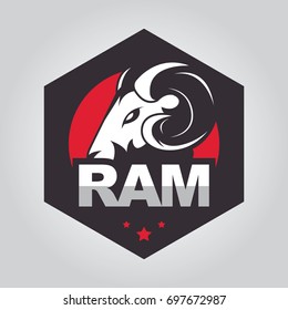 Mountain goat logo design template