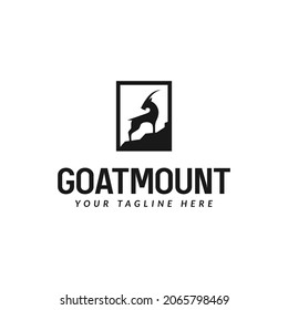 mountain goat logo design vector. logo template