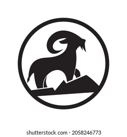 mountain goat logo icon illustration design