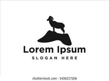 mountain goat Logo Inspiration isolated on white background