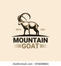 Mountain goat logo template premium vector