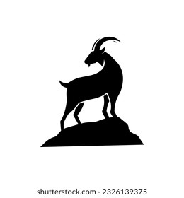 Mountain goat logo vector isolated on white background.