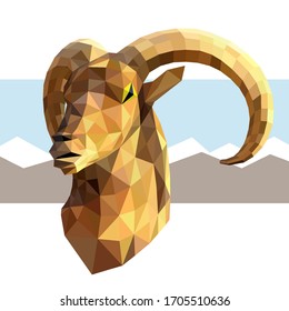 Mountain goat lowpoly. Vector illustration