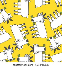 Mountain goat pattern seamless. Wild animal background. vector texture