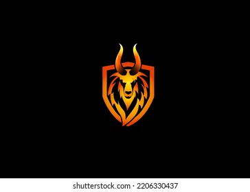 Mountain Goat and Shield Logo