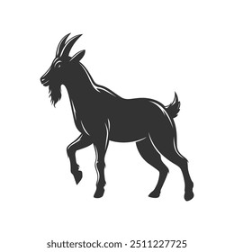 Mountain goat silhouette illustration vector design