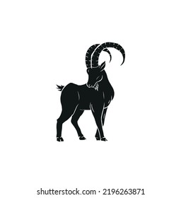 Mountain Goat Silhouette Logo Vector