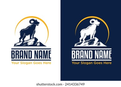 mountain goat symbol illustration vector logo design