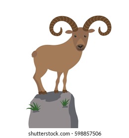mountain goat vector illustration for children