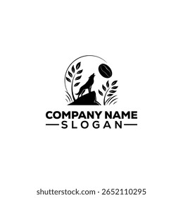Mountain Goat and Wheat Wreath Logo Design