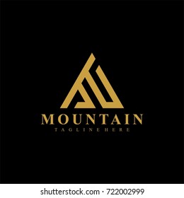 Mountain gold logo design vector.