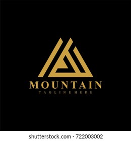 Mountain gold logo design vector.