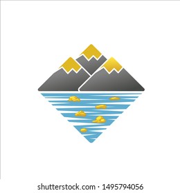 Mountain & Gold Nugget Vector 