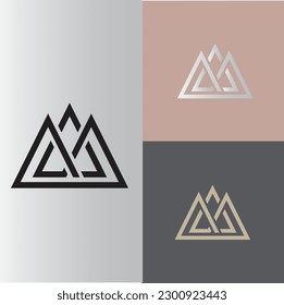Mountain gold vector logo idea. Simple and clear design , gold mountain logo template 