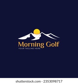 Mountain and golf logo combination