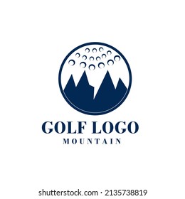 Mountain golf round ball design Icon for golf club