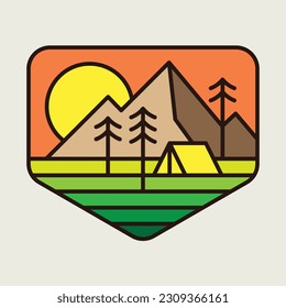 Mountain and gradient graphic illustration vector art t-shirt design