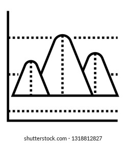 Mountain graph solid icon design, data visualization 